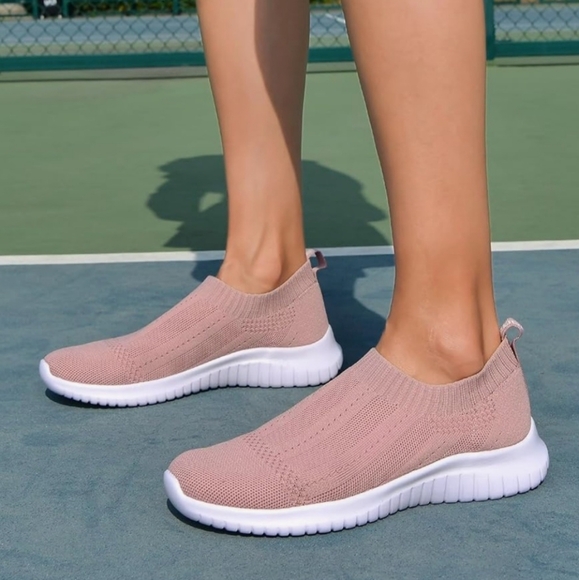 TIOSEBON Women's Walking Sock Shoes Elastic Knit Lightweight Slip on Breathable - Picture 2 of 7